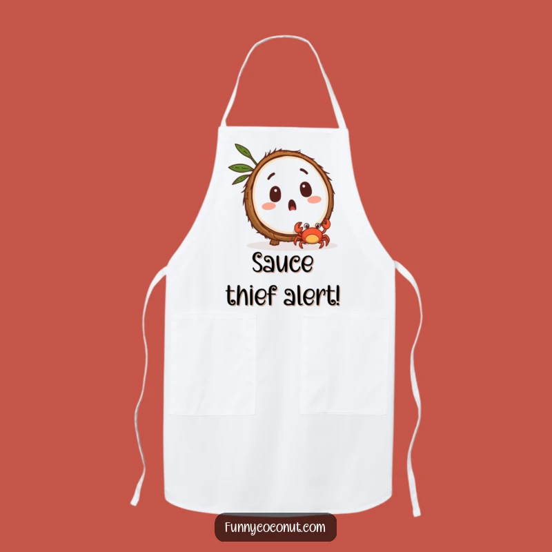 Funny Coconut Crab Surprise Apron: Shocked Kitchen Wear