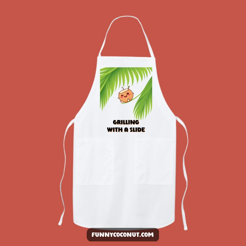 Funny Coconut Palm Frond Slide Apron: Happy Kitchen Wear