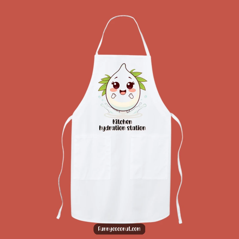 Funny Coconut Water Droplet Splash Apron: Cook with Playful Cheer