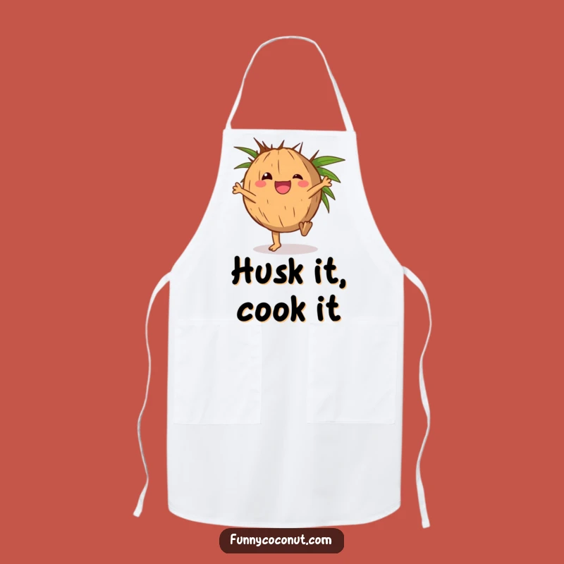 Funny Delighted Coconut Cartwheel Apron - Tropical Gift for Kitchen Fun