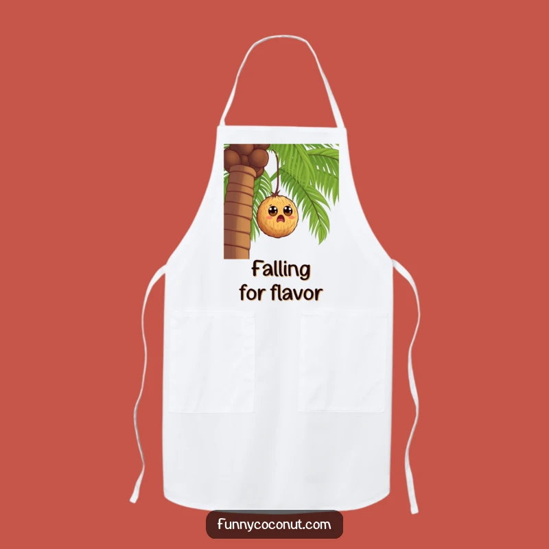 Funny Falling Coconut Apron: Comical Kitchen Wear for Tropical Vibes Gift