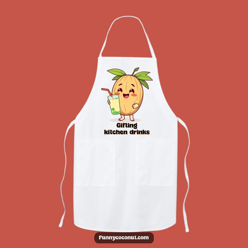 Funny Cheerful Coconut Apron: Serve Refreshment with Joyful Kitchen Style Gift
