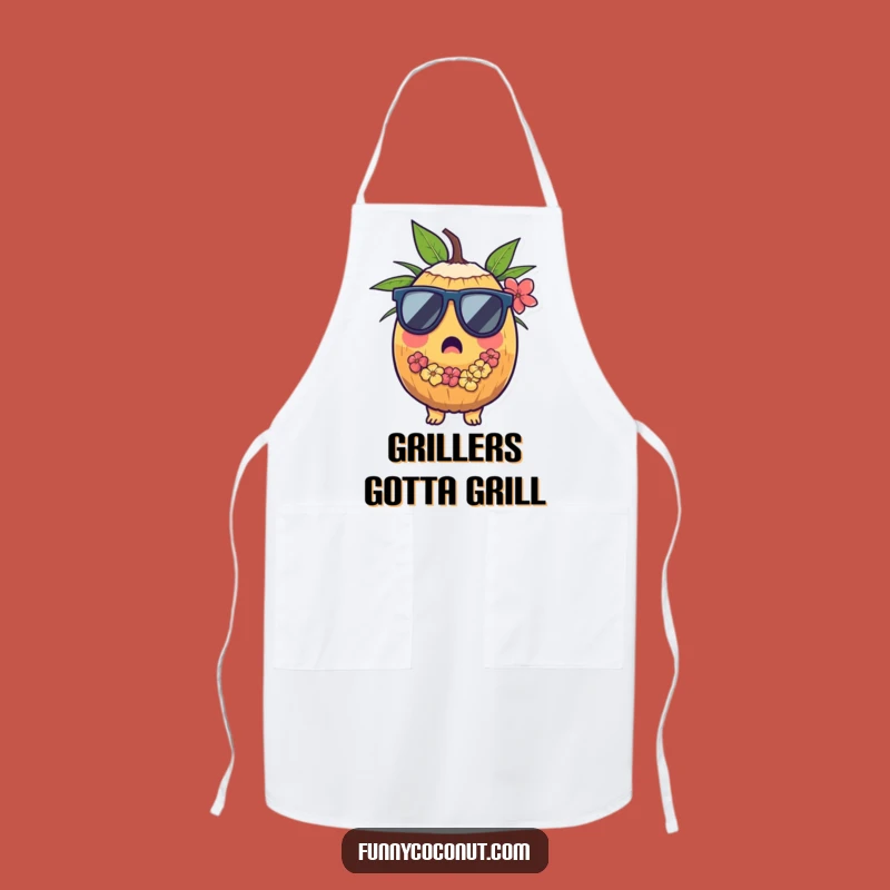 Funny Surprised Coconut Apron: Cook with Tropical Fun and Aloha Funny Gift