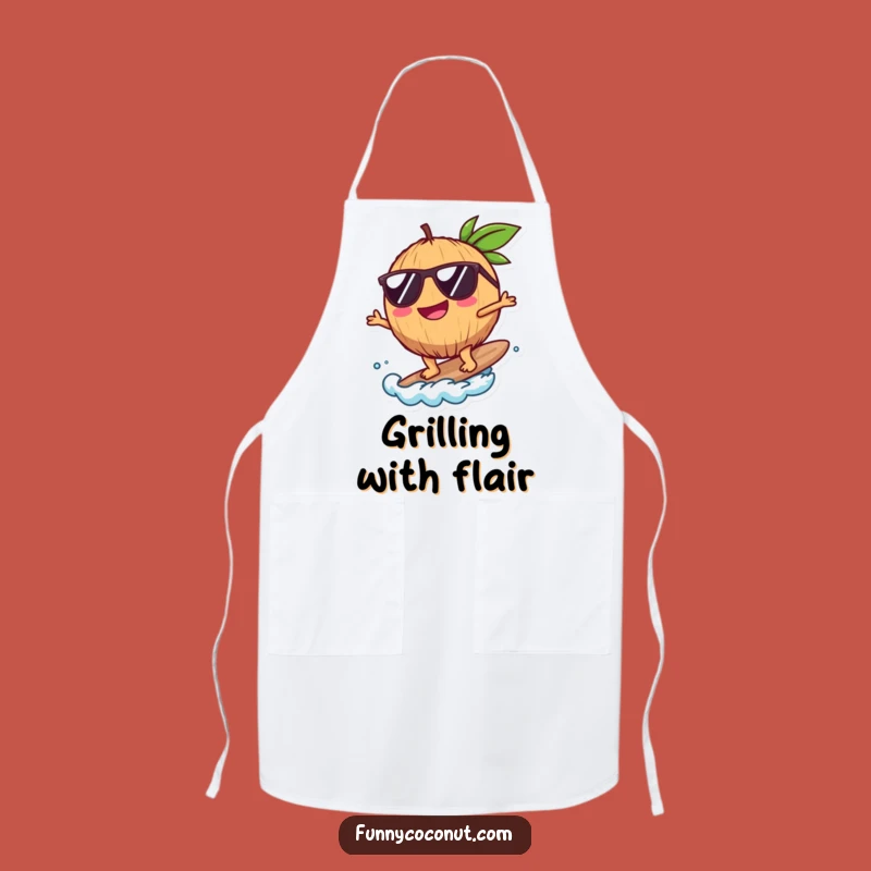 Funny Coconut Surfer Apron: Cook with Tropical, Beachy Flair