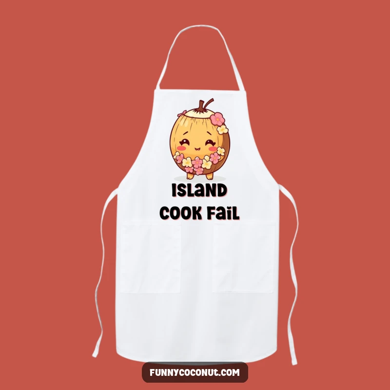 Funny Coconut Apron: Kitchen Confusion & Tropical Humor Gift