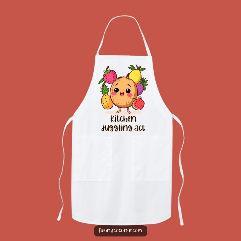 Funny Giggling Coconut Apron: Cook Up Fun with Tropical Fruit Juggling Style Gift