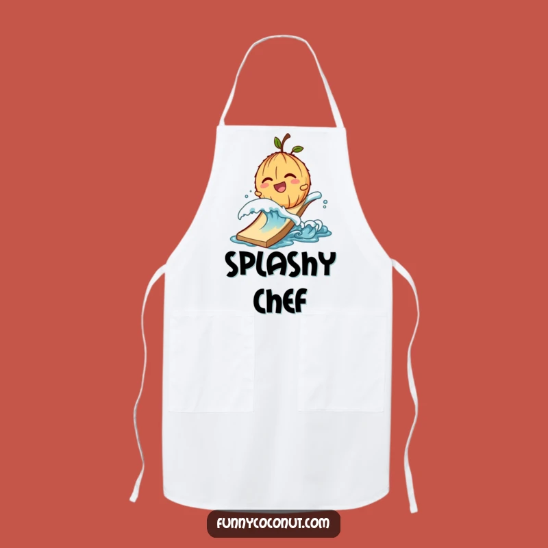 Funny Giggling Coconut Wave Slide Apron - Beach Gift for Kitchen Fun