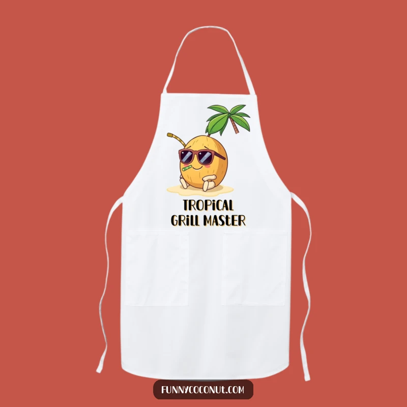 Funny Coconut Sunglasses Apron - Kitchen Vacation Gift