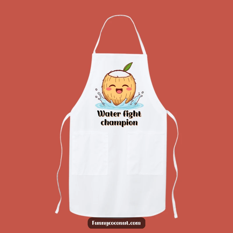 Funny Winking Coconut Apron: Joyful Splash Kitchen Fun, Perfect Chef Gift