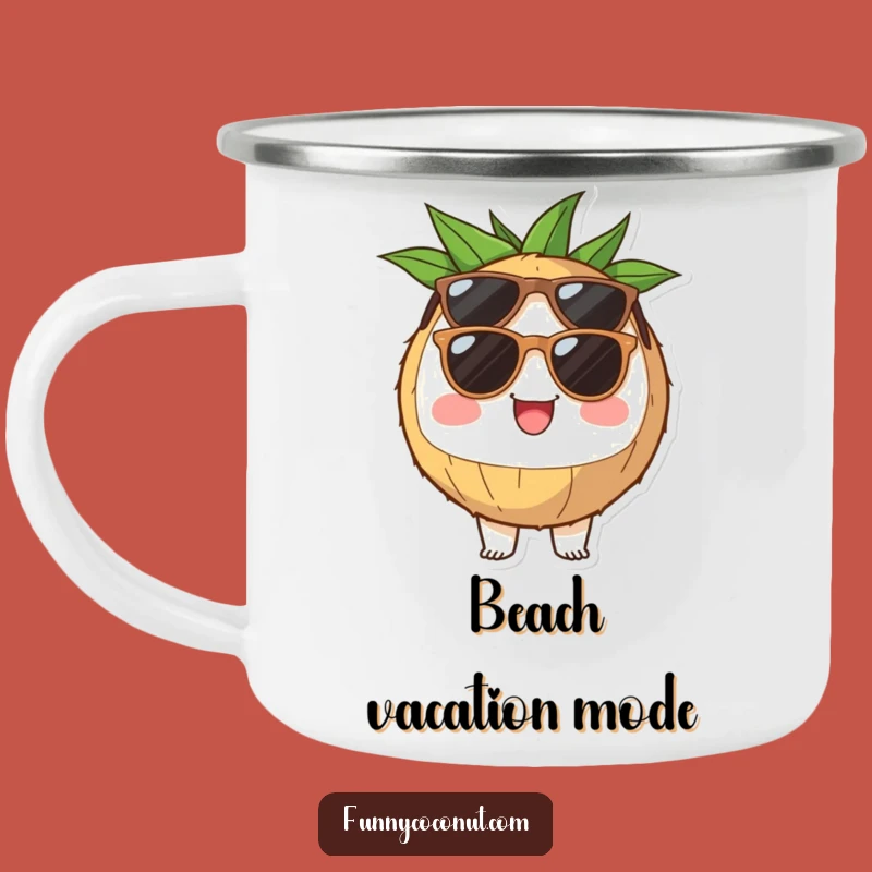 Funny Coconut Sunglasses Camping Mug: Embrace Adventure with Tropical Cheer