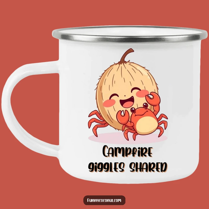 Funny Tickled Coconut Camping Mug: Your Hilarious Outdoor Companion Gift