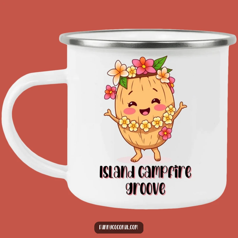 Durable Funny Coconut Dancer Camping Mug: Festive Sips Outdoors