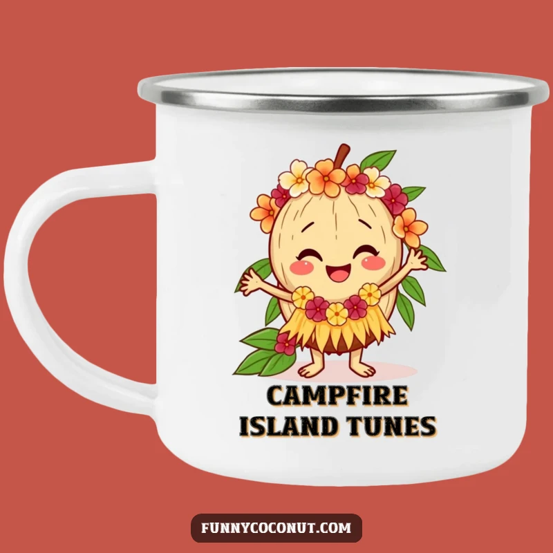 Funny Coconut Camping Mug: Hula Dance Fun, Adventure Funny Gift