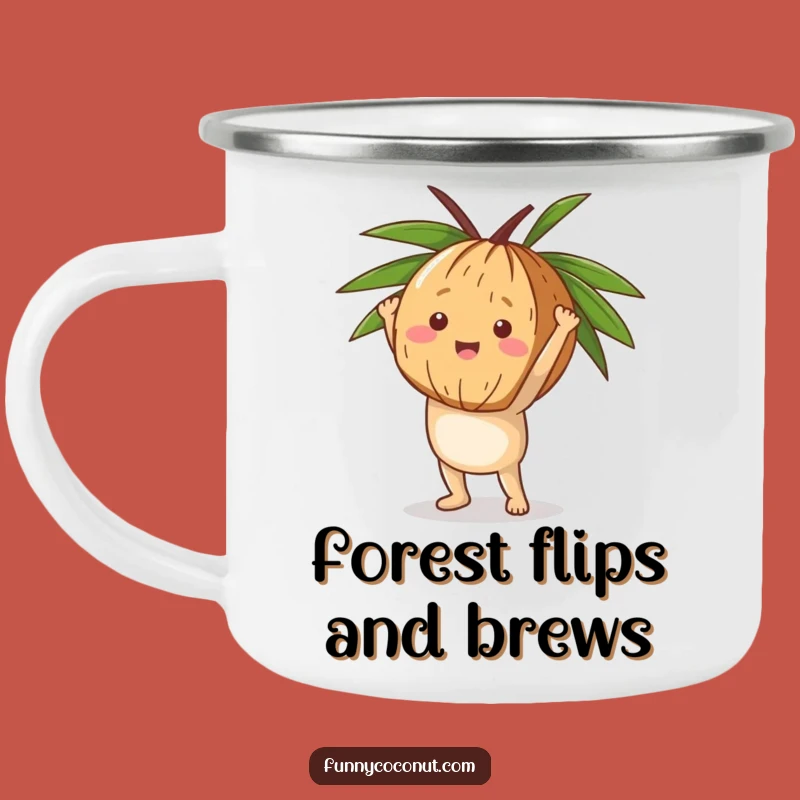Funny Coconut Handstand Camping Mug, Outdoor Balance, Hilarious Gift