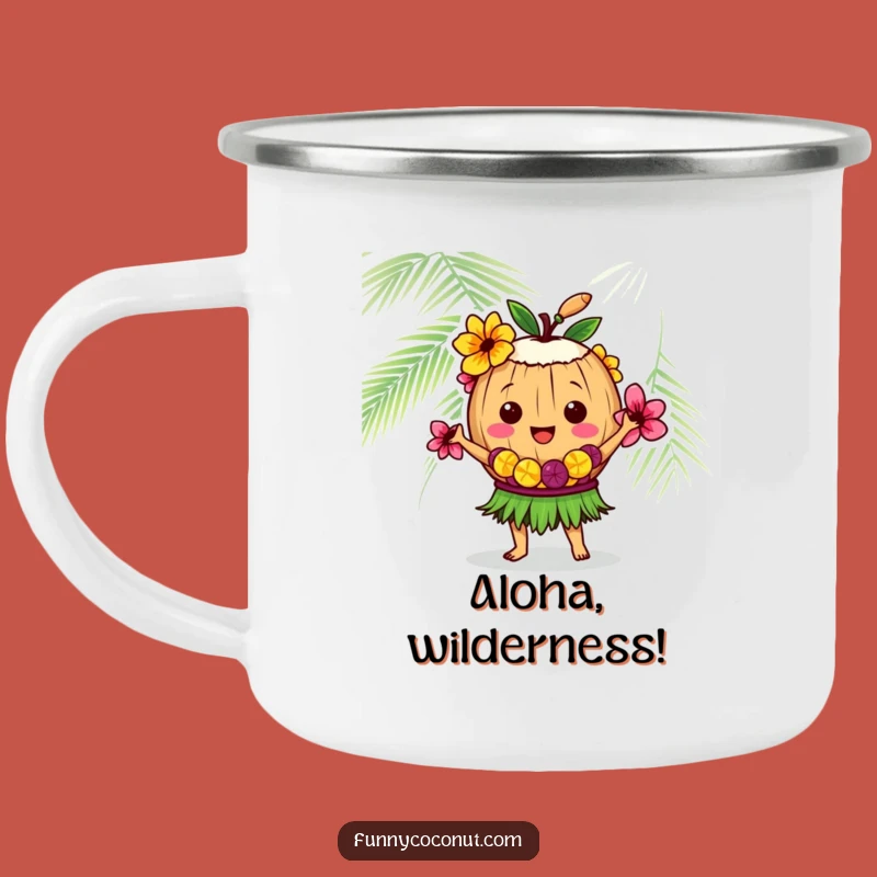Funny Coconut Hula Dancer Camping Mug: Adventure Fuel with Tropical Vibes Gift