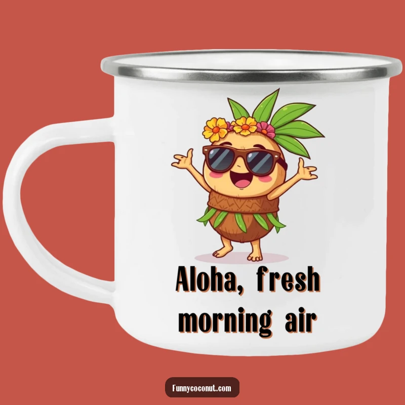 Funny Coconut Hula Dancer Camping Mug: Enjoy Coffee with Tropical Fun Gift