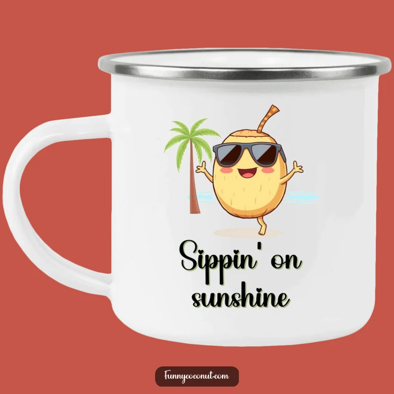 Funny Dancing Coconut Camping Mug: Your Hilarious Outdoor Adventure Gift