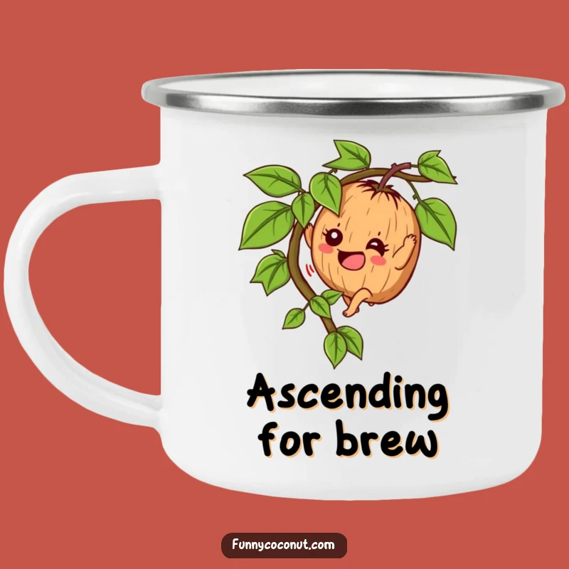 Funny Determined Coconut Camping Mug - Tropical Adventure, Climber, Great Humorous Gift