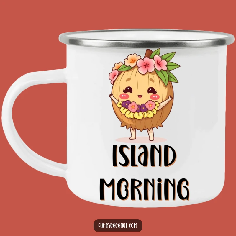 Funny Hula Coconut Camping Mug - Tropical Party Mug