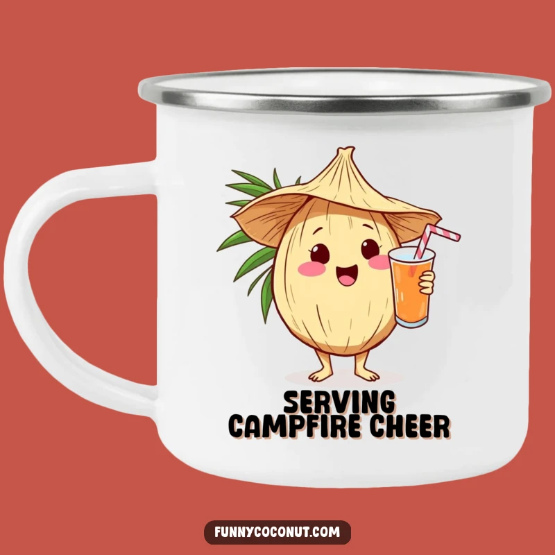 Durable Funny Kawaii Coconut Serving Drink Camping Mug - Outdoor Tropical Fun Gift