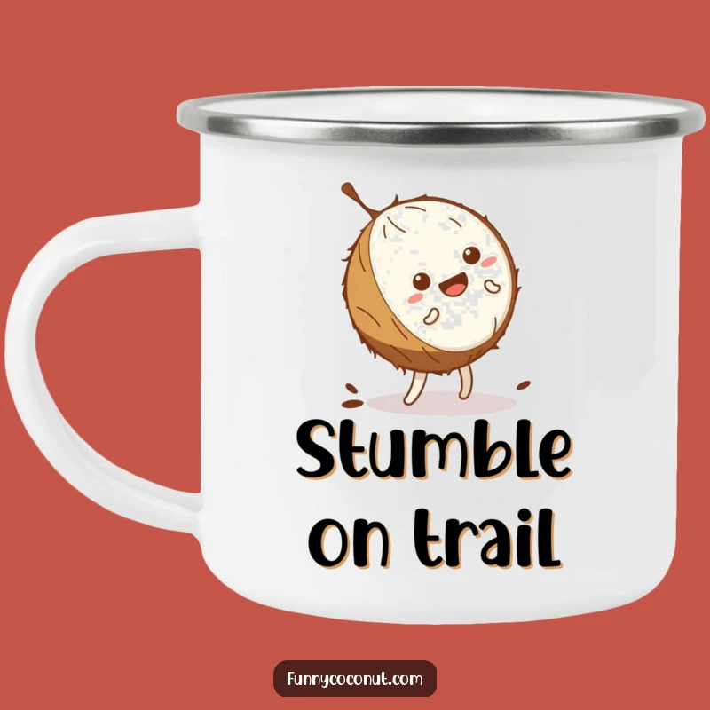 Funny Coconut Cartwheel Camping Mug: Comedic Camp Moves