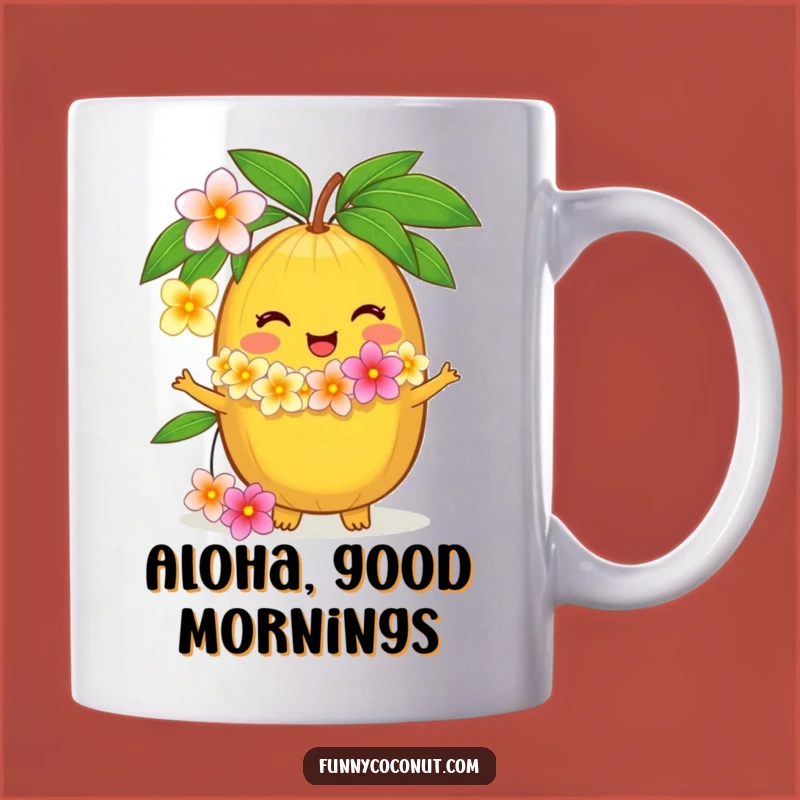 Funny Coconut Lei Mug: Delighted Welcome, Perfect Aloha Gift Idea
