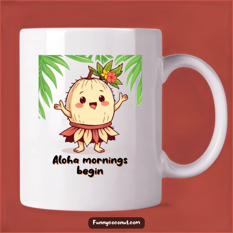 Funny Coconut Hula Dancer Mug: Gregarious Character, Tropical Fun, Great Gift!