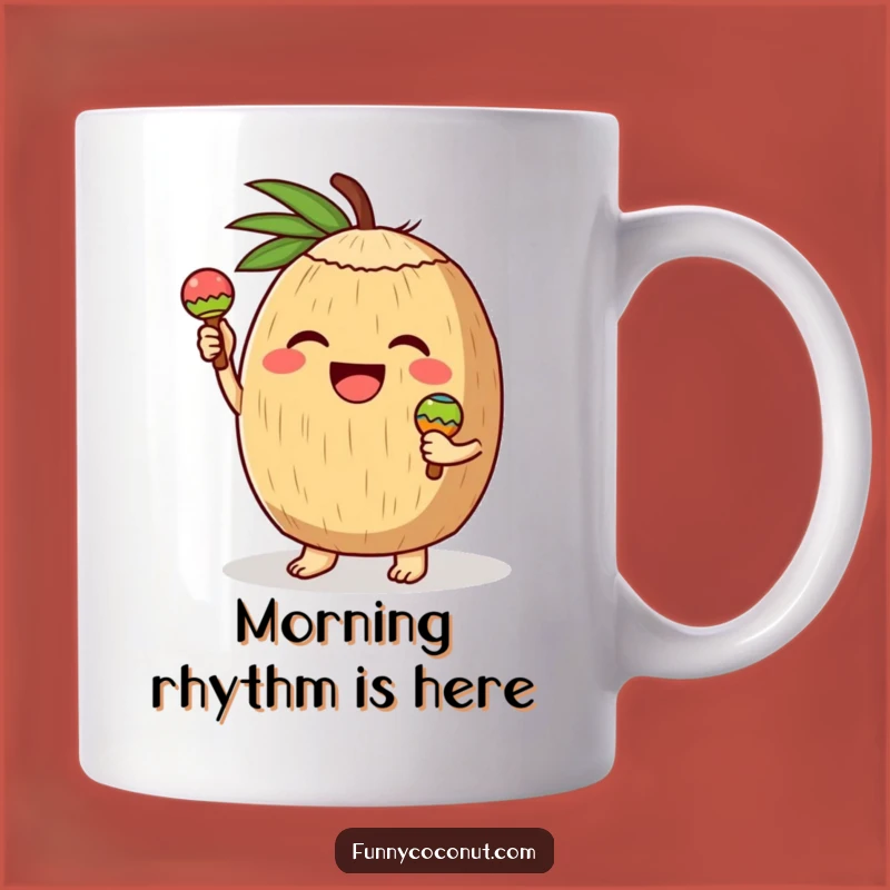 Funny Coconut Maracas Mug: Joyful Character Rhythmic Fun, Perfect Humorous Gift