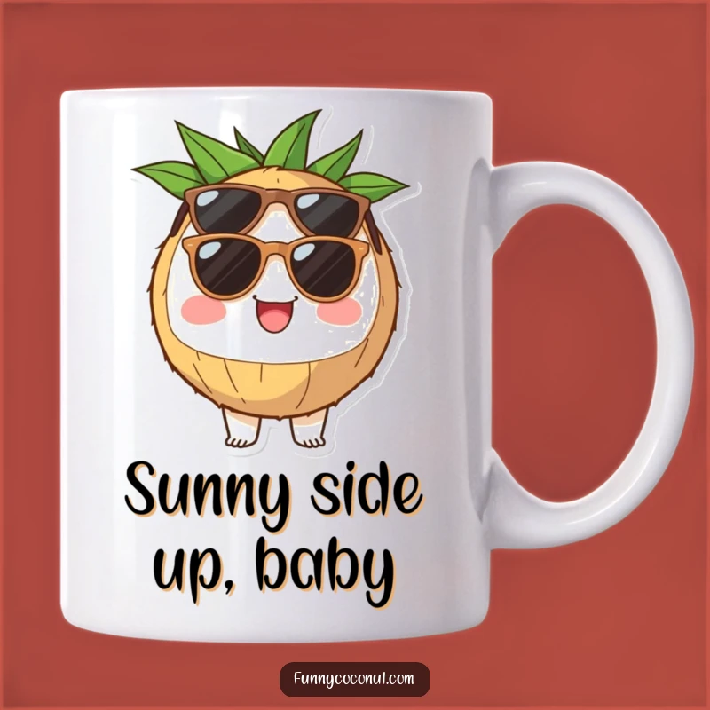 Funny Coconut Sunglasses Mug: A Cheerful Tropical Treat for Coffee Lovers