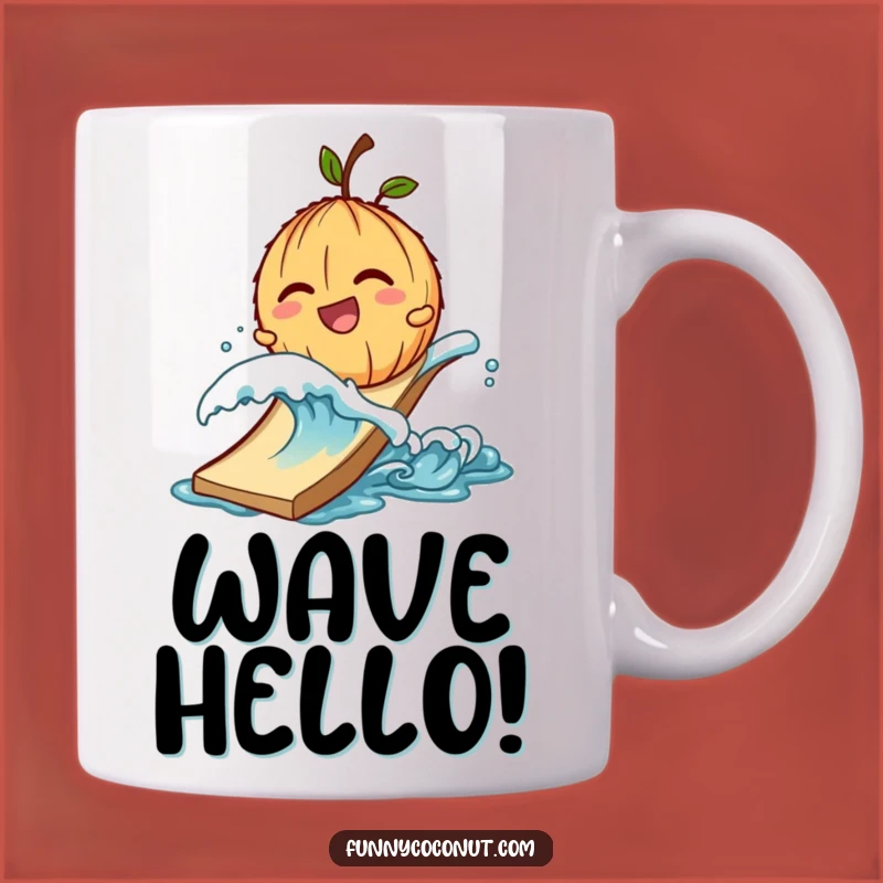 Funny Giggling Coconut Wave Slide Mug - Beach Fun Gift for Jokers