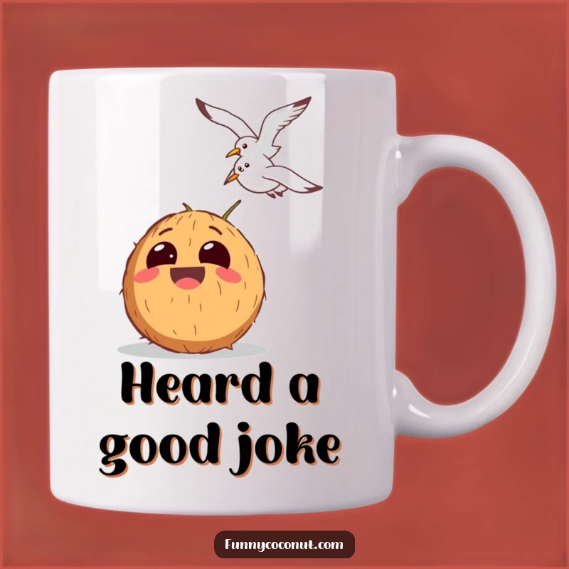 Funny Laughing Coconut Mug: Exaggerated Eyes Gift for Comedy Fans