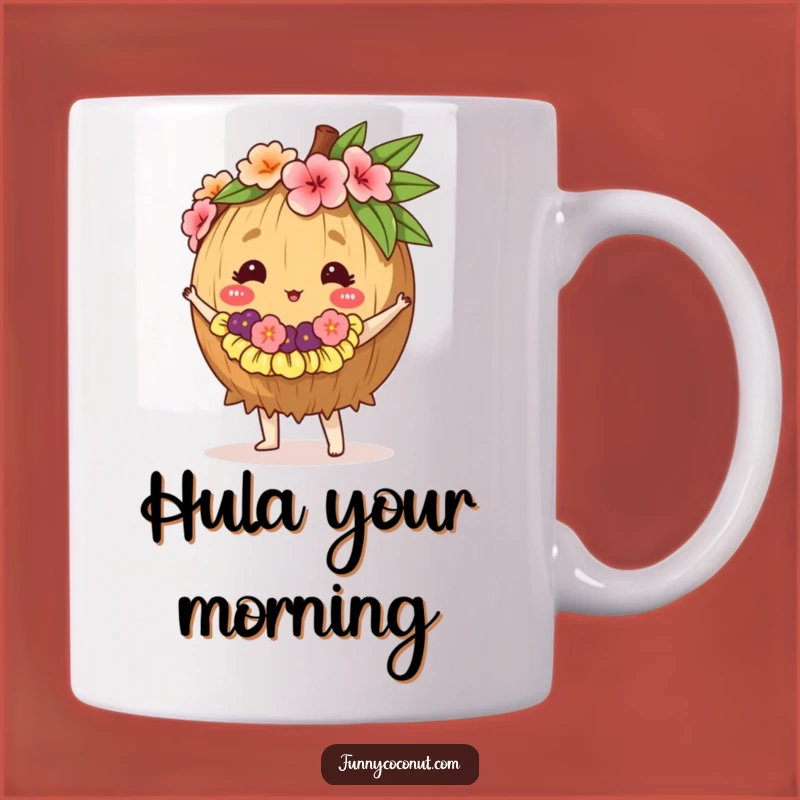 Funny Hula Coconut Mug - Tropical Dance Party Gift