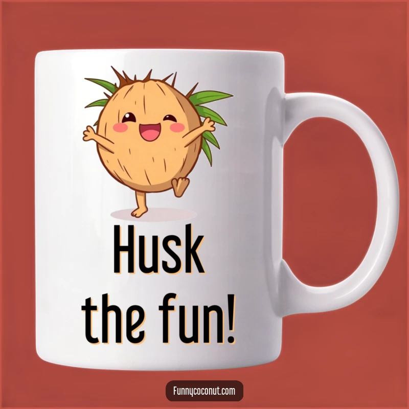 Funny Delighted Coconut Cartwheel Mug - Tropical Fun Gift for Coconut Lovers