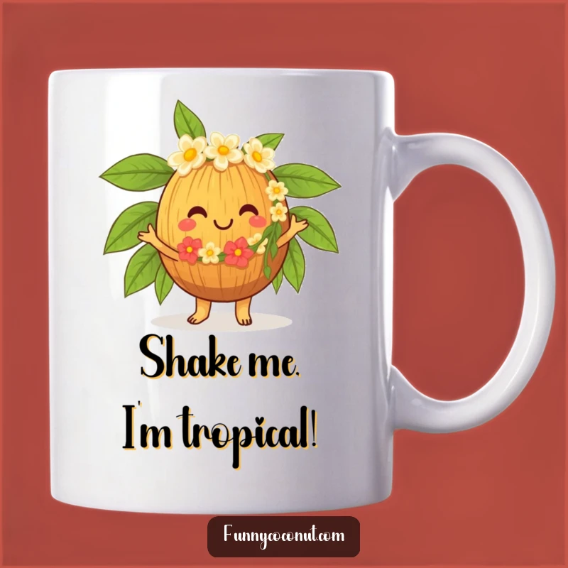 Funny Hula Dancing Coconut Mug, A Tropical Treat, Perfect Cheerful Gift