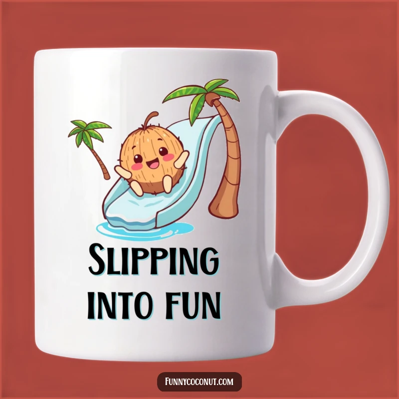 Funny Coconut Waterslide Mug: Hilarious Summer Fun Gift for Coconut Lovers