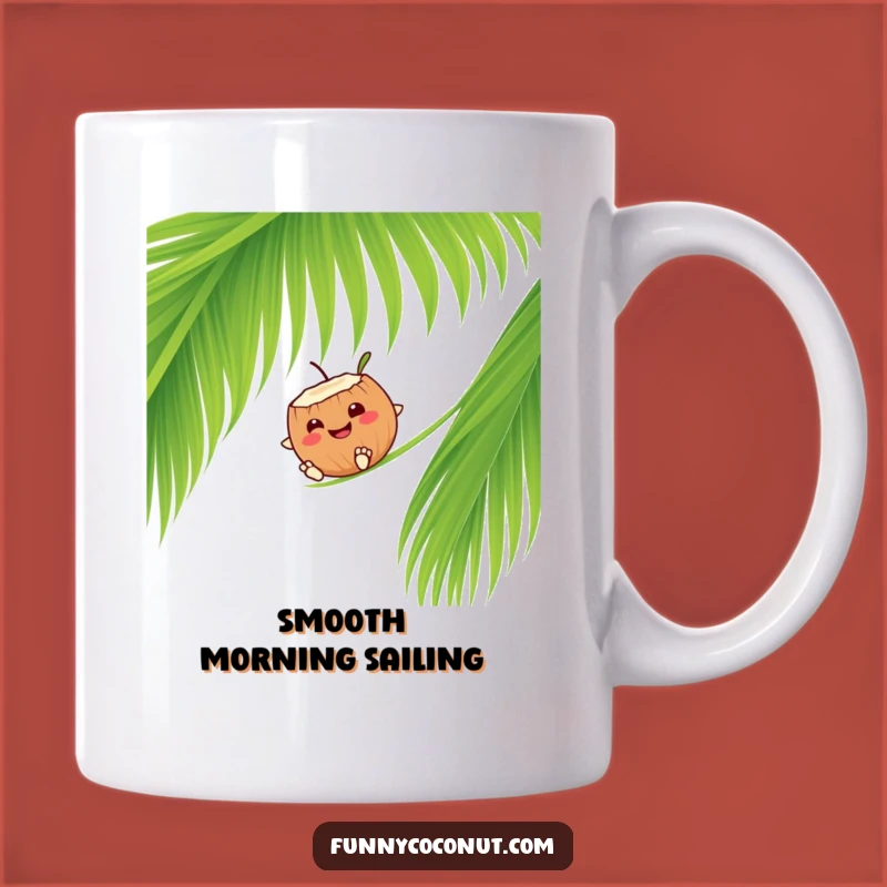 Funny Coconut Palm Frond Slide Mug: Happy Tropical Gift