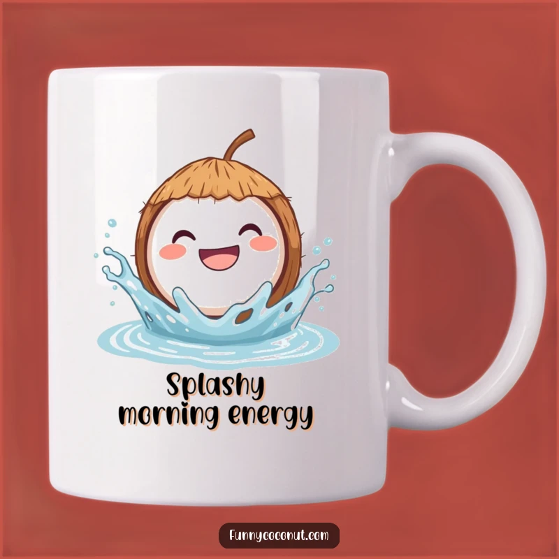 Funny Splashing Coconut Mug - Hilarious Water Fun Gift for Joyful People