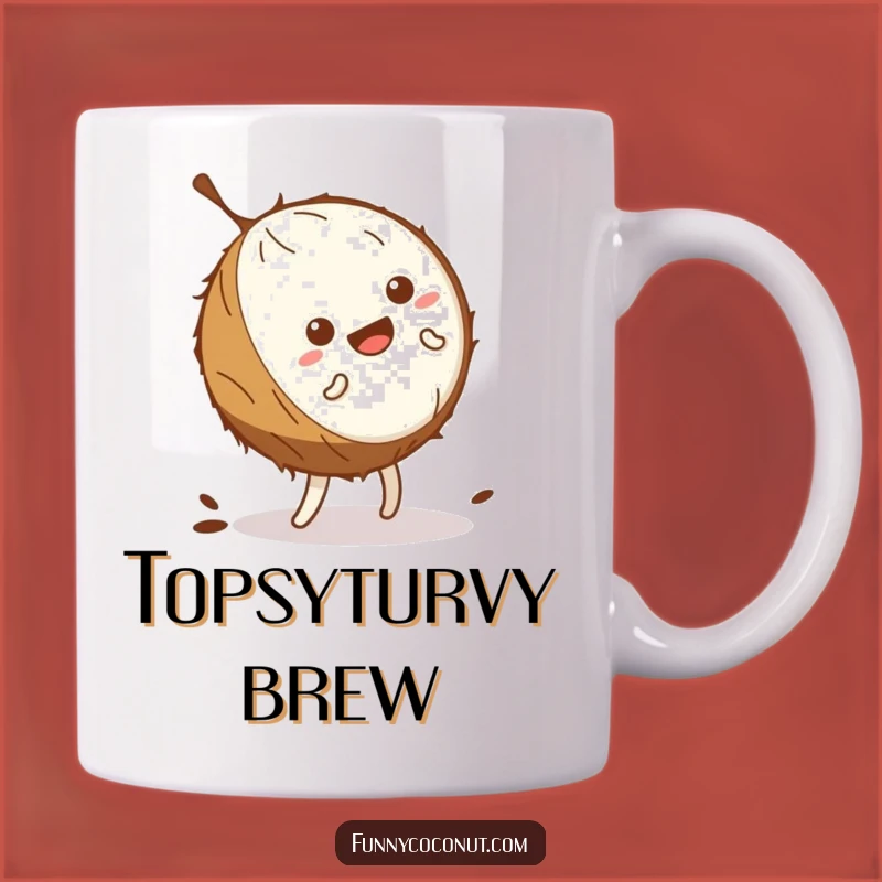 Funny Coconut Cartwheel Mug: Hilarious Wobbling Action Gift