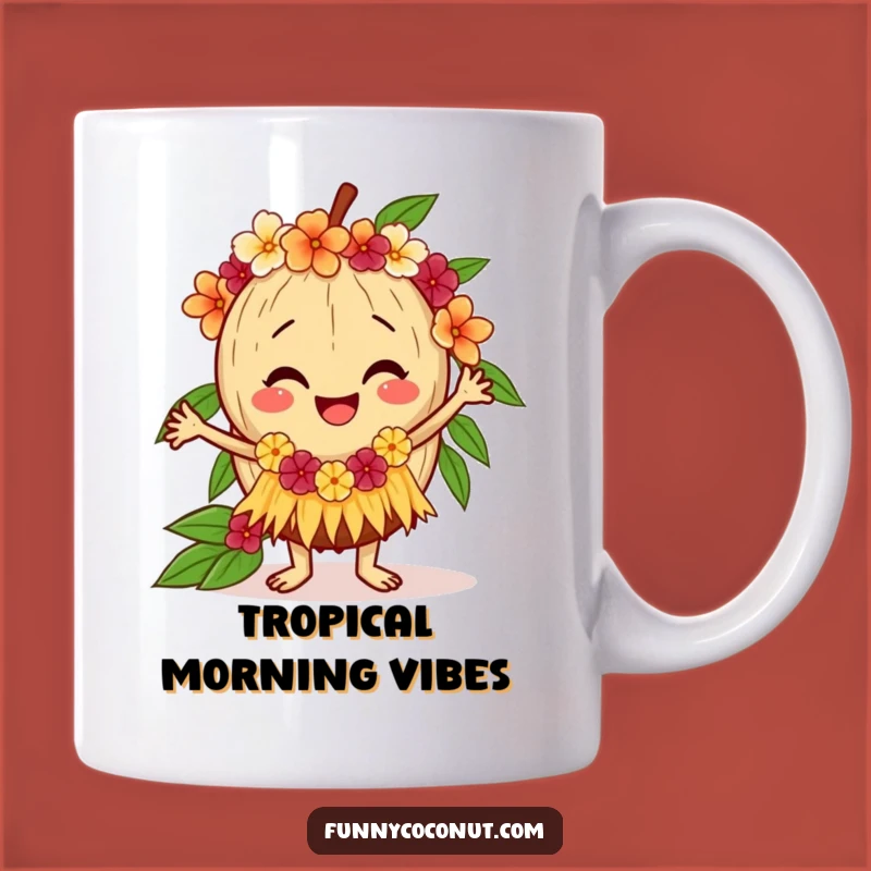 Funny Coconut Hula Mug: Tropical Vibes, Perfect Funny Gift for Beach Lovers