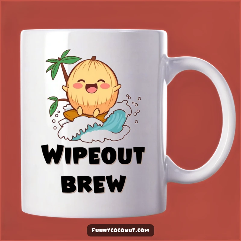 Funny Laughing Coconut Wave Mug: Joyful Surfing Gift for Beach Lovers