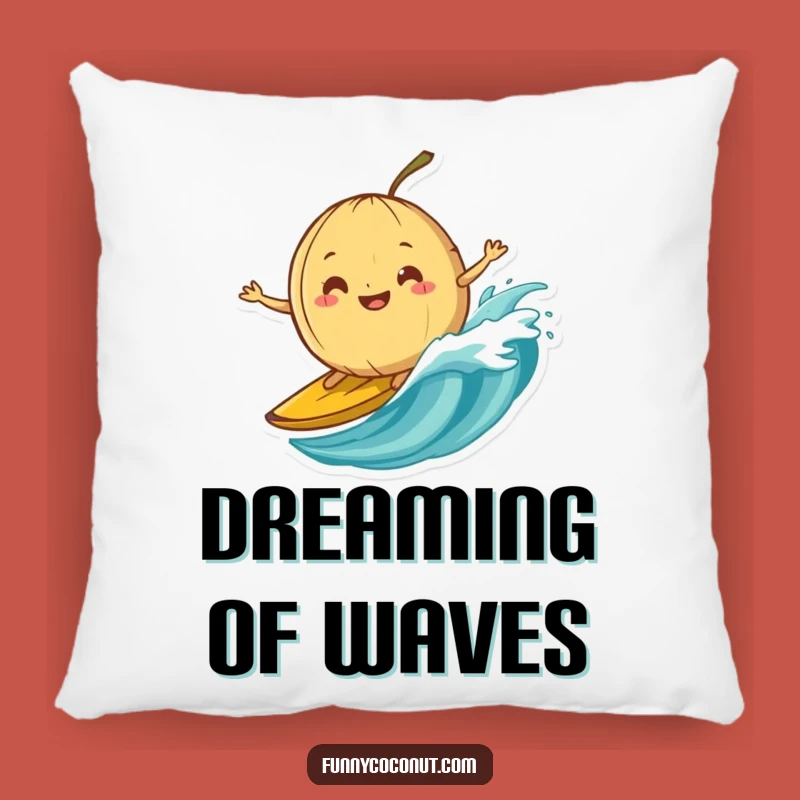 Cozy Funny Coconut Surfing Pillow: Relax with Bold Comfort and Fun Gift