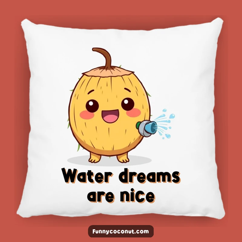 Cozy Funny Watering Coconut Pillow: Relax with Playful Comfort and Fun Gift