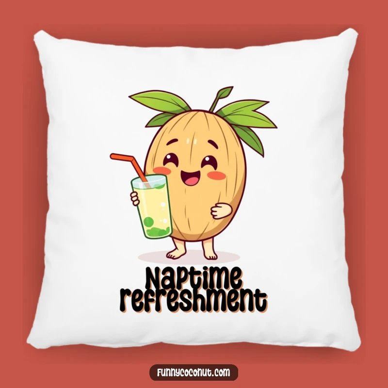 Funny Cheerful Coconut Pillow: Soft Comfort with a Refreshing Drink Gift