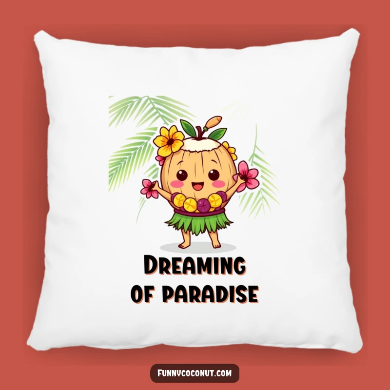 Funny Coconut Hula Dancer Pillow: Cozy Comfort with a Tropical Twist Gift