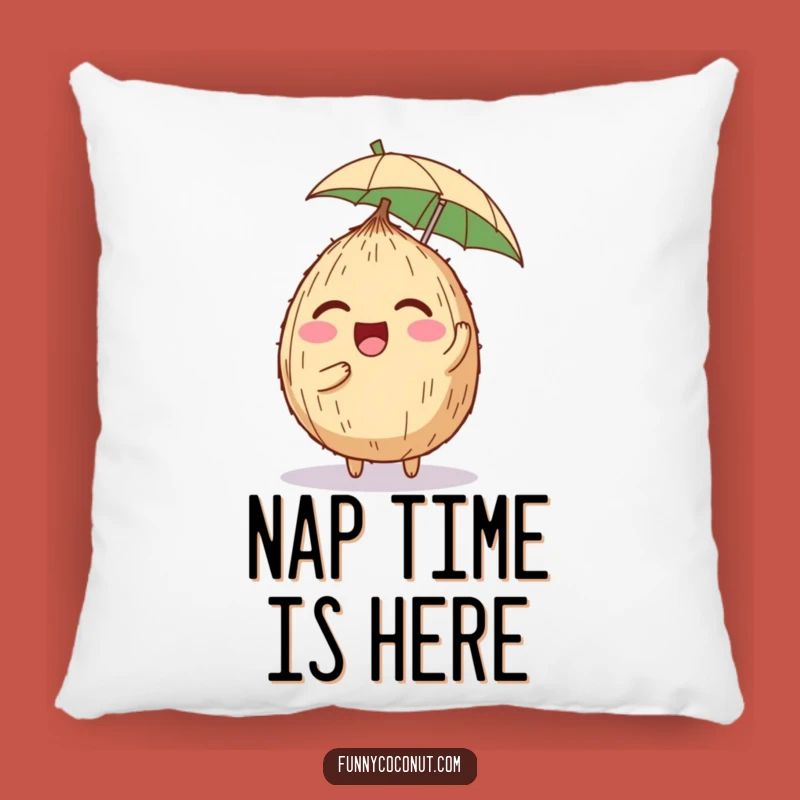 Funny Coconut Pillow: Comfy Giggling Character with Umbrella, Adorable Gift Accent