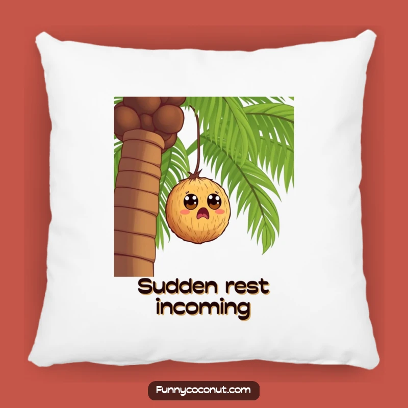 Funny Falling Coconut Pillow: Cozy and Comical Tropical Decor Gift