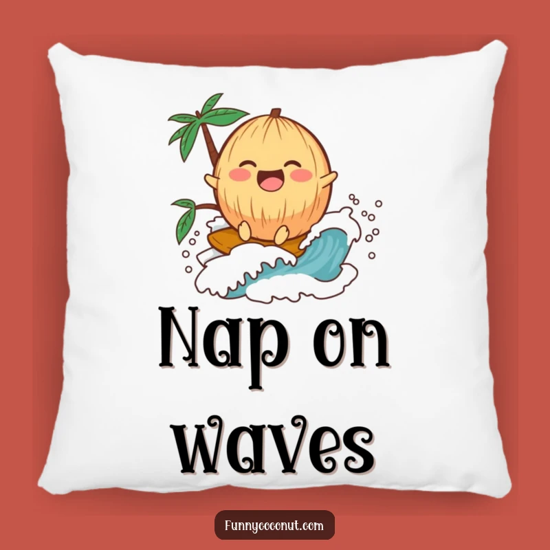Funny Laughing Coconut Pillow: Surf's Up for Cozy Smiles