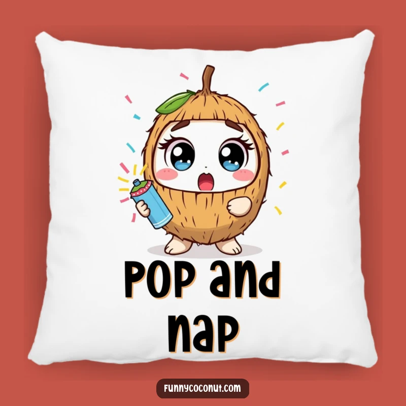 Funny Surprised Coconut Pillow: Cozy Surprise Comfort