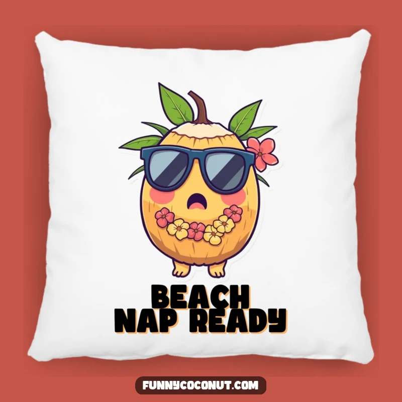 Funny Surprised Coconut Pillow: Snuggle Up with Tropical Vacation Funny Gift