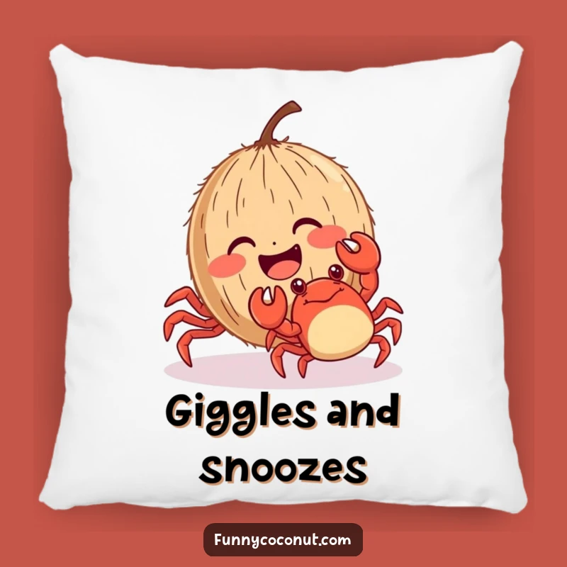 Funny Tickled Coconut Pillow: Cozy and Comical Beach Decor Gift